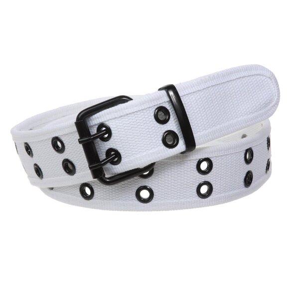 Веltіsсооl Accessories - 1262 Double Hole Grommets Canvas Web Belt, White | 3xl (43"~45"